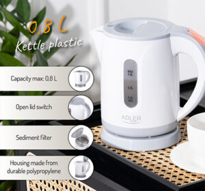 Чайник Adler AD 1371g пластиковий 0.8 л: Легкість і комфорт для вашого кухонного ритуалу