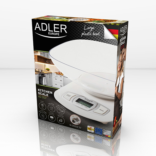 Ваги кухонні Adler AD 3137 white - Білі ваги для вашої кухні