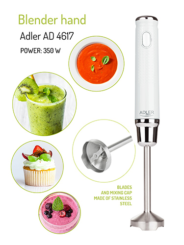 Блендер Adler AD 4617 white - Білий блендер для вашої кухні