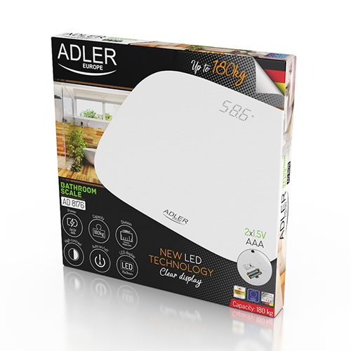 Ваги підлогові Adler AD 8176 - світлодіодний дисплей - Сучасні ваги з чітким дисплеєм