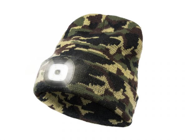 Зимова шапка Delphin CamouLED із світлодіодним ліхтарем зарядка через USB
