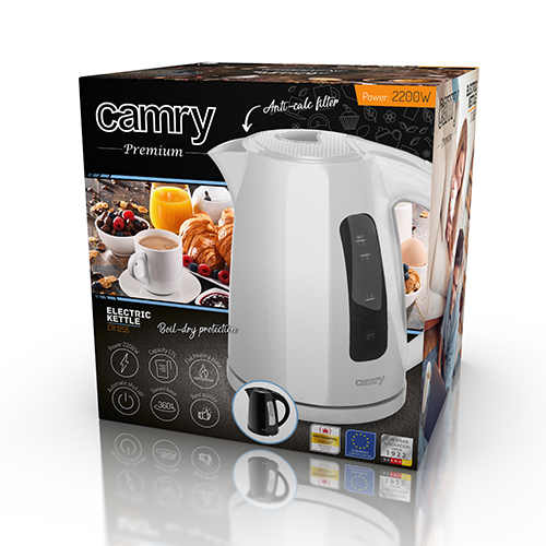 Чайник Camry CR 1255 White 1.7L: великий об'єм для білого чаю