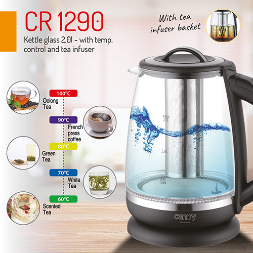 Чайник Camry CR 1290 2L 60-100°C: готуйте чай