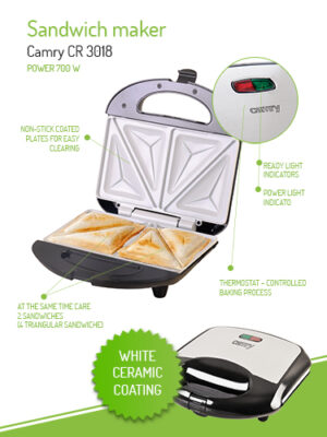 Смачні бутерброди завдяки бутербродниці Camry CR 3018