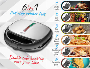 Багатофункціональний мультипекар Camry CR 305 BBQ 1200 Вт для гриль бутерброди вафлі сендвічи