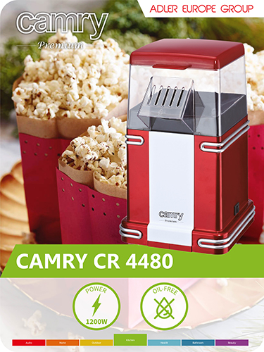 Машина для приготування попкорну Camry CR 4480: Насолоджуйтеся попкорном