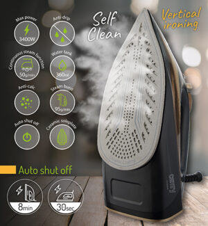 Парова праска Camry CR 5036 3400W: Прасуйте швидко та без зусиль