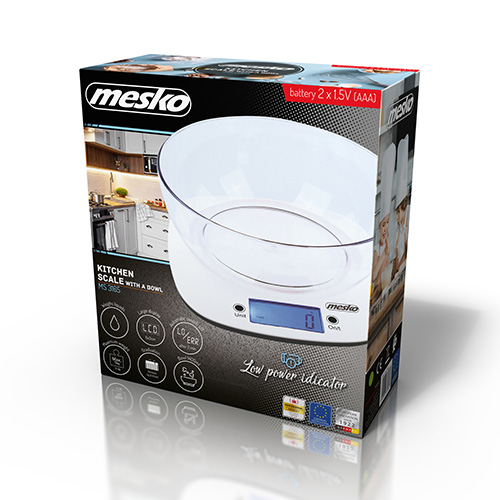 Ваги кухонні з чашею Mesko MS 3165 - Зручний контроль ваги з чашею