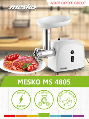 М'ясорубка Mesko MS 4805 1500W - Надійна м'ясорубка від Mesko