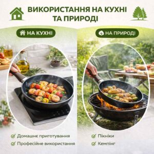 Сковорода з алмазним покриттям Tiross TS-1263 26 см інфографіка