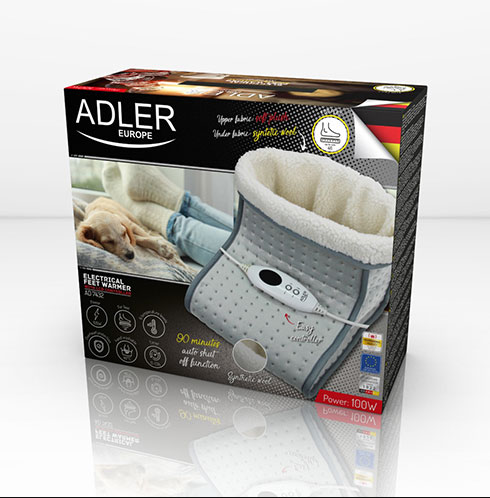 Електрична грілка для ніг з LCD пультом AD ​​7432 Adler: Комфортний обігрівач для ніг з регулюванням температури