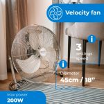 Підлоговий Вентилятор Camry CR 7306 з металевим пропелером діаметром 45 см - Зображення 14