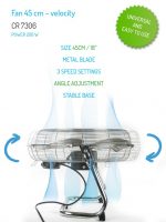 Підлоговий Вентилятор Camry CR 7306 з металевим пропелером діаметром 45 см