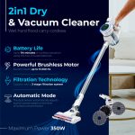 Ручний акумуляторний пилосос Adler AD 7064 2w1 для сухого та вологого прибирання