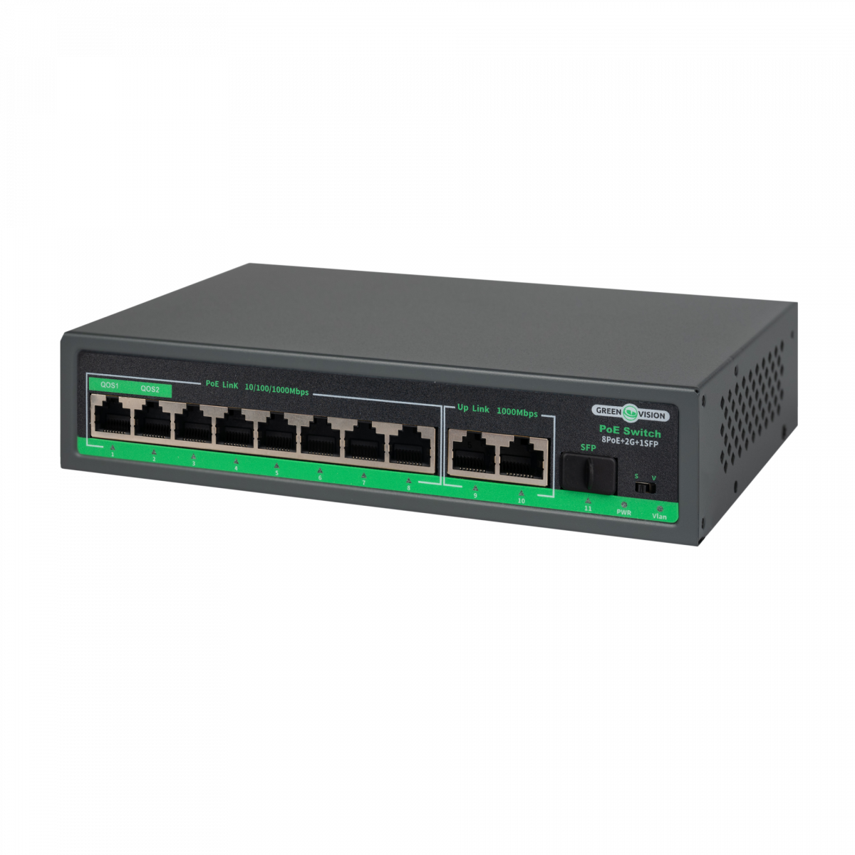 Комутатор мережевий POE GV-018-D-08G+2PG+1SFP