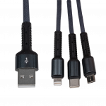 Кабель Шнур LogicPower 3 в 1 USB 3.0 to Type-C/Lightning/Micro-USB 1м C20CM - Зображення 2