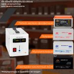 Джерело безперебійного живлення ДБЖ з правильною синусоїдою 12V LPY-PSW-800VA+ 560Вт 5A/15A - Зображення 7