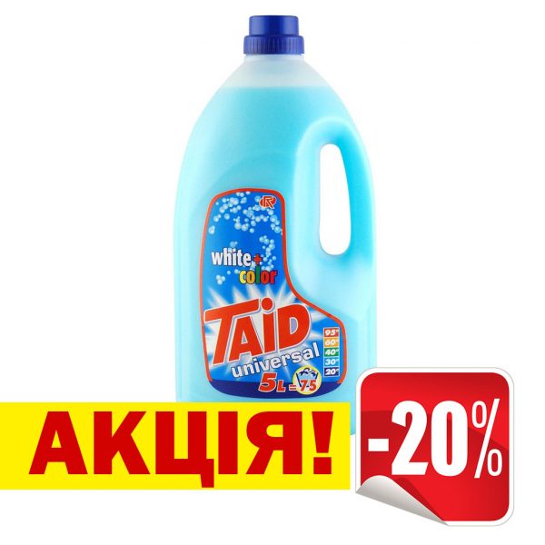 АКЦІЯ! Рідкий миючий засіб Taid White and Color All textiles 5L