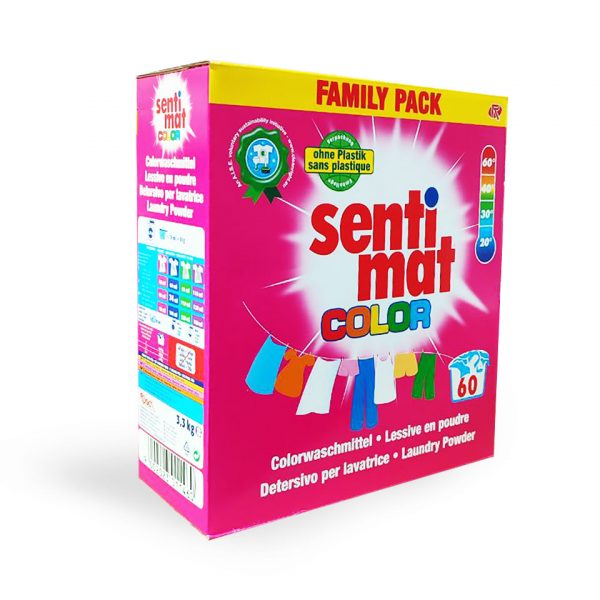 Пральний Порошок для всіх типів кольорових тканин Sentimat Color Familly Pack 3.3kg