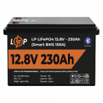 Акумулятор LogicPower LP LiFePO4 12V 12.8V 230 Ah 2944Wh Smart BMS 150А з BT пластик