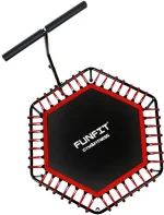 Батут для фітнесу з ручкою FunFit 130 см Red-Компактний та ефективний тренажер - Зображення 2