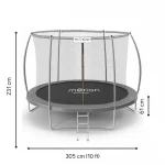 Батут Motion Sport Line Premium 10ft (305 см) з Внутрішньою Сіткою Сірий - Розваги для Дітей і Дорослих - Зображення 2