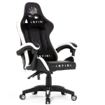Геймерське крісло Infini Five чорно-біле Стильний дизайн та неймовірний комфорт