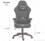 Геймерське крісло KRAKEN Feyton тканина чорно-червона .Преміум комфорт і стиль - Зображення 4