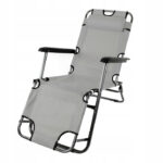 Розкладний пляжний лежак 2в1 графіт -Комфорт та зручність для відпочинку на пляжі та в саду