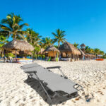 Розкладний пляжний лежак 2в1 графіт -Комфорт та зручність для відпочинку на пляжі та в саду - Зображення 8