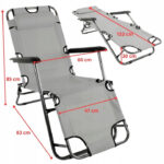 Розкладний пляжний лежак 2в1 графіт -Комфорт та зручність для відпочинку на пляжі та в саду - Зображення 4