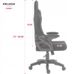 Геймерське крісло KRAKEN Feyton тканина чорне-Ідеальний Комфорт для Тривалих Ігор - Зображення 6