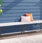 Лавка розкладна садова туристична 180x28x43см біла - Зображення 3