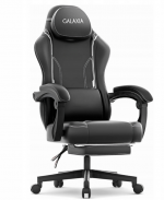 Геймерське Крісло з підставкою для ніг GALAXIA чорне-Комфорт та стиль для Тривалих Ігор