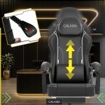 Геймерське Крісло з підставкою для ніг GALAXIA чорне-Комфорт та стиль для Тривалих Ігор - Зображення 4