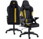 Геймерське крісло KRAKEN чорно-жовте-Ідеальний вибір для комфортних та тривалих ігрових сесій