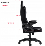 Геймерське крісло KRAKEN чорно-жовте-Ідеальний вибір для комфортних та тривалих ігрових сесій - Зображення 5