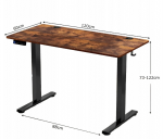 Геймерський стіл електричний Costway стільниця 120 x 60 см висота 73 - 122 см навантаження до 80 кг коричневий - Зображення 5