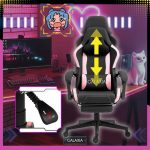Геймерське Крісло з підставкою для ніг GALAXIA чорний+рожевий -Комфорт для Тривалих Ігор - Зображення 2