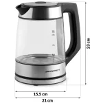 Електрочайник Berdsen BD-704 скляний 1.7 л чорно-срібний - Зображення 8