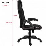 Геймерське крісло KRAKEN DRAKON BLACK SERIES тканина чорна Преміум комфорт і стиль - Зображення 5