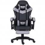 Геймерське крісло INFINI ESPACE чорно-сіре-Стильний дизайн та підтримка для комфортних ігрових сесій