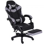 Геймерське крісло INFINI ESPACE чорно-сіре-Стильний дизайн та підтримка для комфортних ігрових сесій - Зображення 4