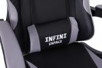 Геймерське крісло INFINI ESPACE чорно-сіре-Стильний дизайн та підтримка для комфортних ігрових сесій - Зображення 8