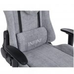 Геймерське крісло INFINI Luxor світло-сіре- Елегантний дизайн і комфорт - Зображення 8