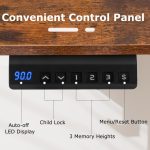 Геймерський стіл електричний Costway стільниця 120 x 60 см висота 73 - 122 см навантаження до 80 кг коричневий - Зображення 4