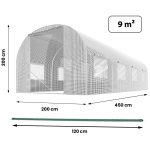 Садова Теплиця 2 x 4.5 м (9 м²) біла Plonos - Ідеальна для розсади - Зображення 4