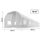 Садова Теплиця 3 x 6 м (18 м²) біла Plonos - Посилена конструкція - Зображення 9