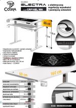 Чистий і комфортний Геймерський стіл ELECTRA CRF16ELWH БІЛИЙ - Зображення 15
