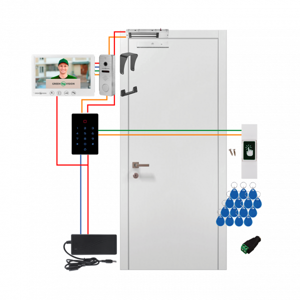Комплект СКУД з домофоном та магнітним замком 280кг GreenVision GV-509